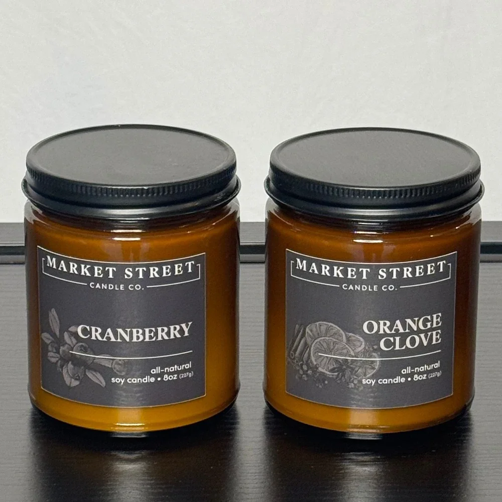 Market Street Candle Co. Amber Twist Collection Soy Candle Set